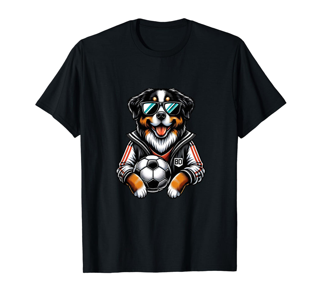 Bernese Mountain Dog Soccer Ball T-Shirt - Custom Art Print Men Women - T-Shirt, Sweatshirt, Hoodie