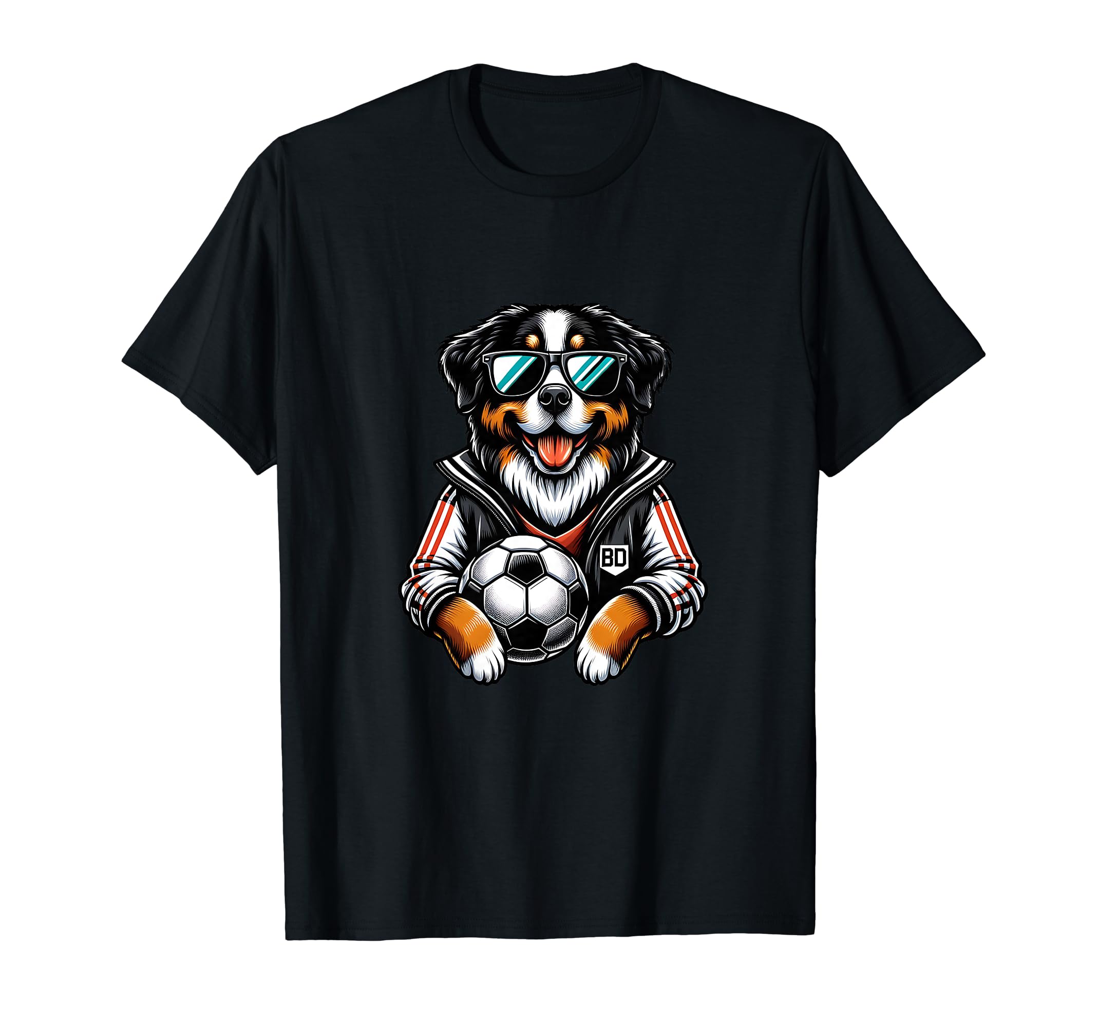 Bernese Mountain Dog Soccer Ball T-Shirt - Custom Art Print Men Women - T-Shirt, Sweatshirt, Hoodie