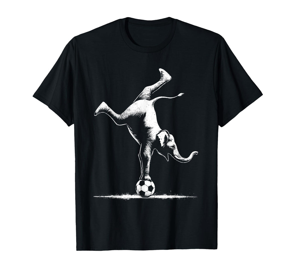 Elephant Handstand Soccer Ball Funny T-Shirt - Streetwear Style for Adults - T-Shirt, Sweatshirt, Hoodie