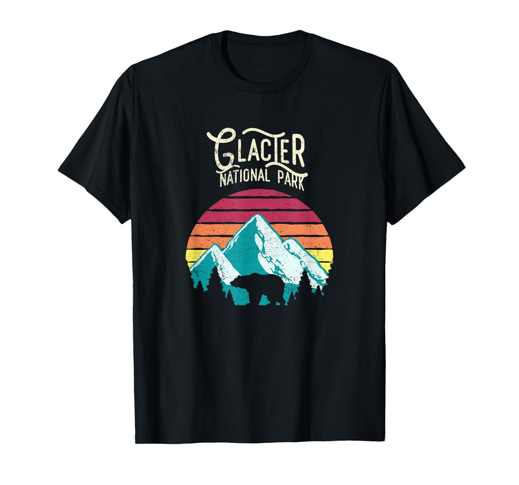 Glacier National Park Mountain Bear T-Shirt - Novelty Apparel Unisex - T-Shirt, Sweatshirt, Hoodie