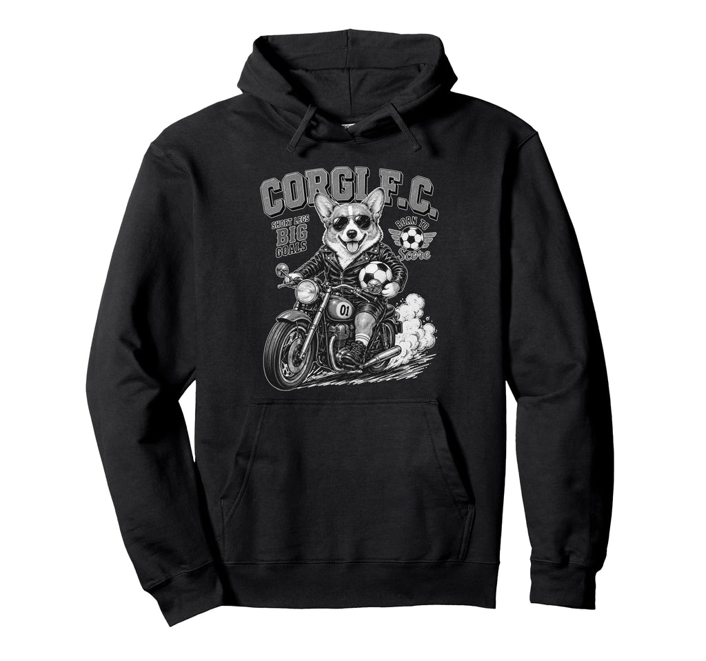 Pembroke Welsh Corgi Motorbike Love Hoodie - Fun Novelty Design Men Women - T-Shirt, Sweatshirt, Hoodie