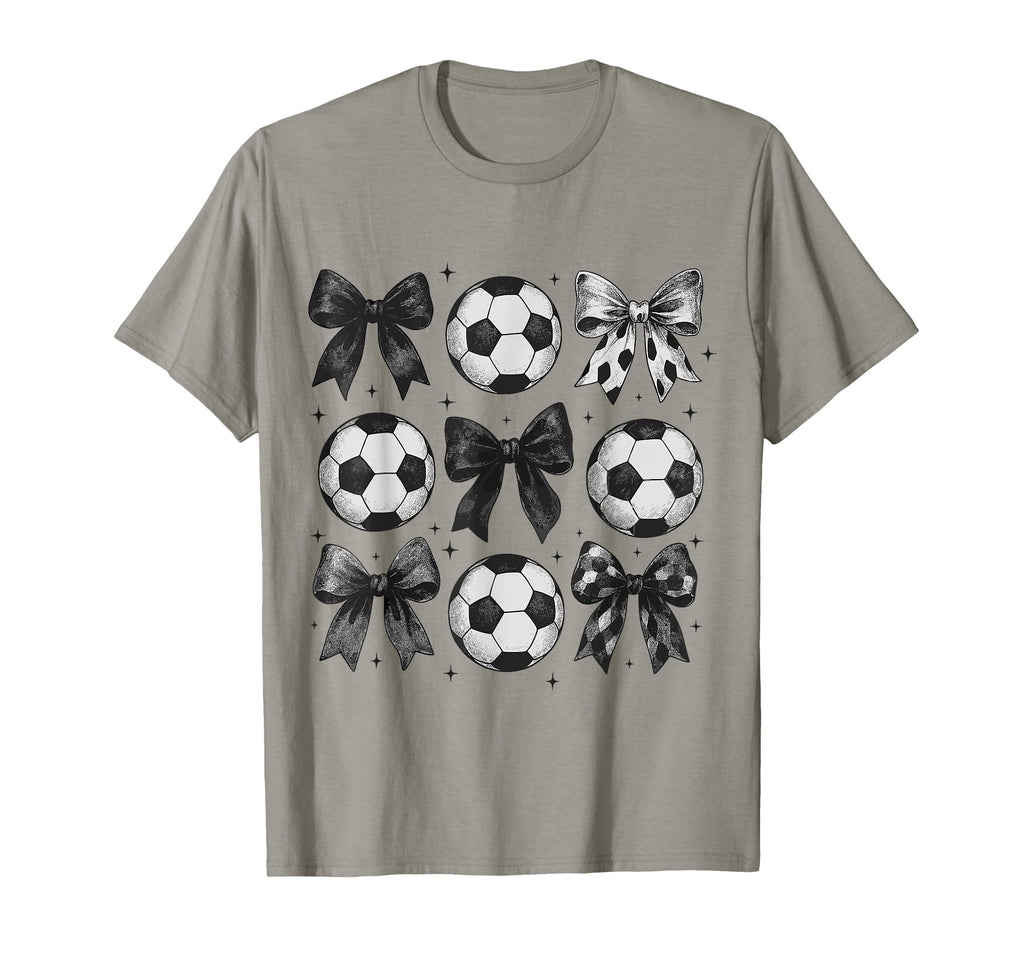 Soccer Coquette Bow Funny Soccer Bow T-Shirt - Novelty Apparel for Adults - T-Shirt, Sweatshirt, Hoodie