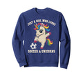 Kawaii Soccer Unicorn Just Who Sweatshirt - Custom Art Print for Adults - T-Shirt, Sweatshirt, Hoodie