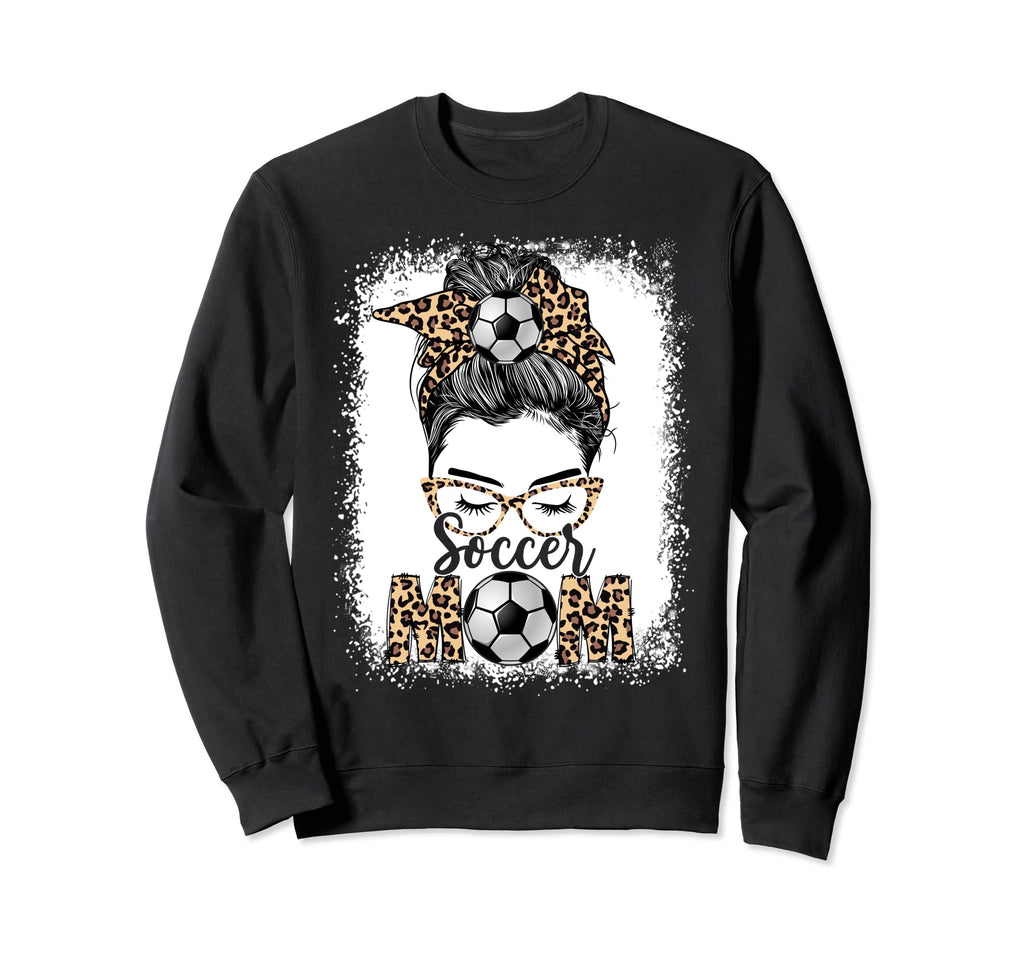 Soccer Mom Game Day Messy Bun Sweatshirt - Casual Everyday Wear Men Women - T-Shirt, Sweatshirt, Hoodie