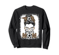 Soccer Mom Game Day Messy Bun Sweatshirt - Casual Everyday Wear Men Women - T-Shirt, Sweatshirt, Hoodie