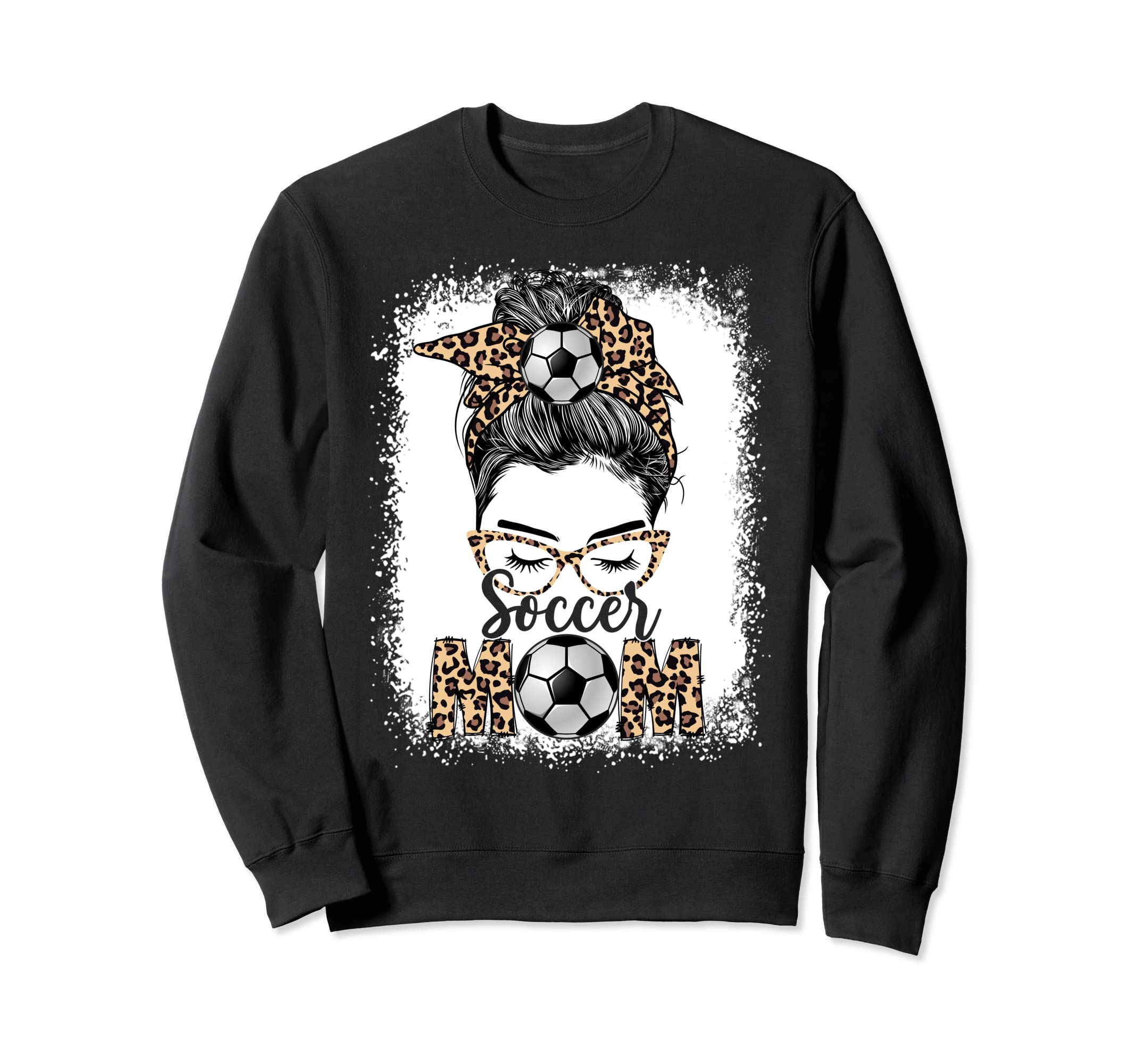 Soccer Mom Game Day Messy Bun Sweatshirt - Casual Everyday Wear Men Women - T-Shirt, Sweatshirt, Hoodie
