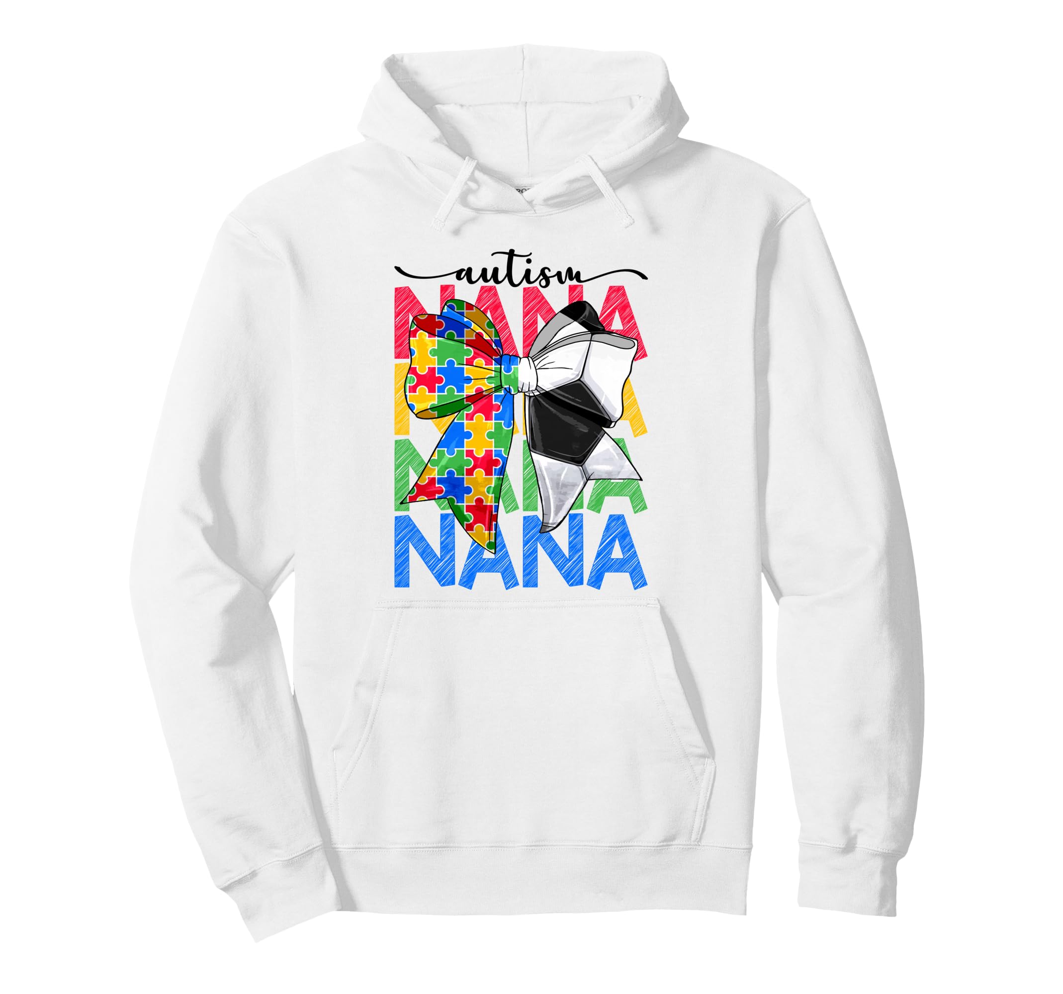 Autism Nana Autism Awareness Coquette Hoodie - Trendy Graphic for Adults - T-Shirt, Sweatshirt, Hoodie