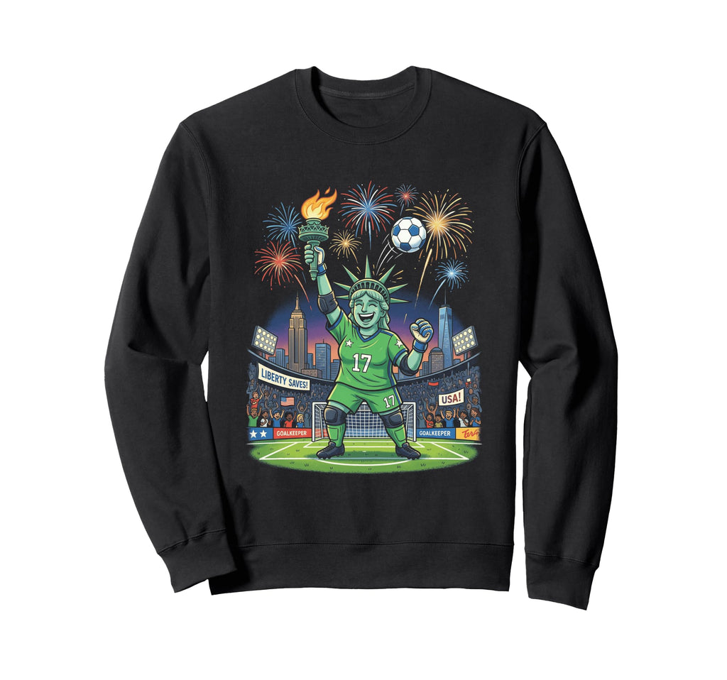 Liberty Saves Statue Liberty Sweatshirt - Aesthetic Graphic Men Women - T-Shirt, Sweatshirt, Hoodie