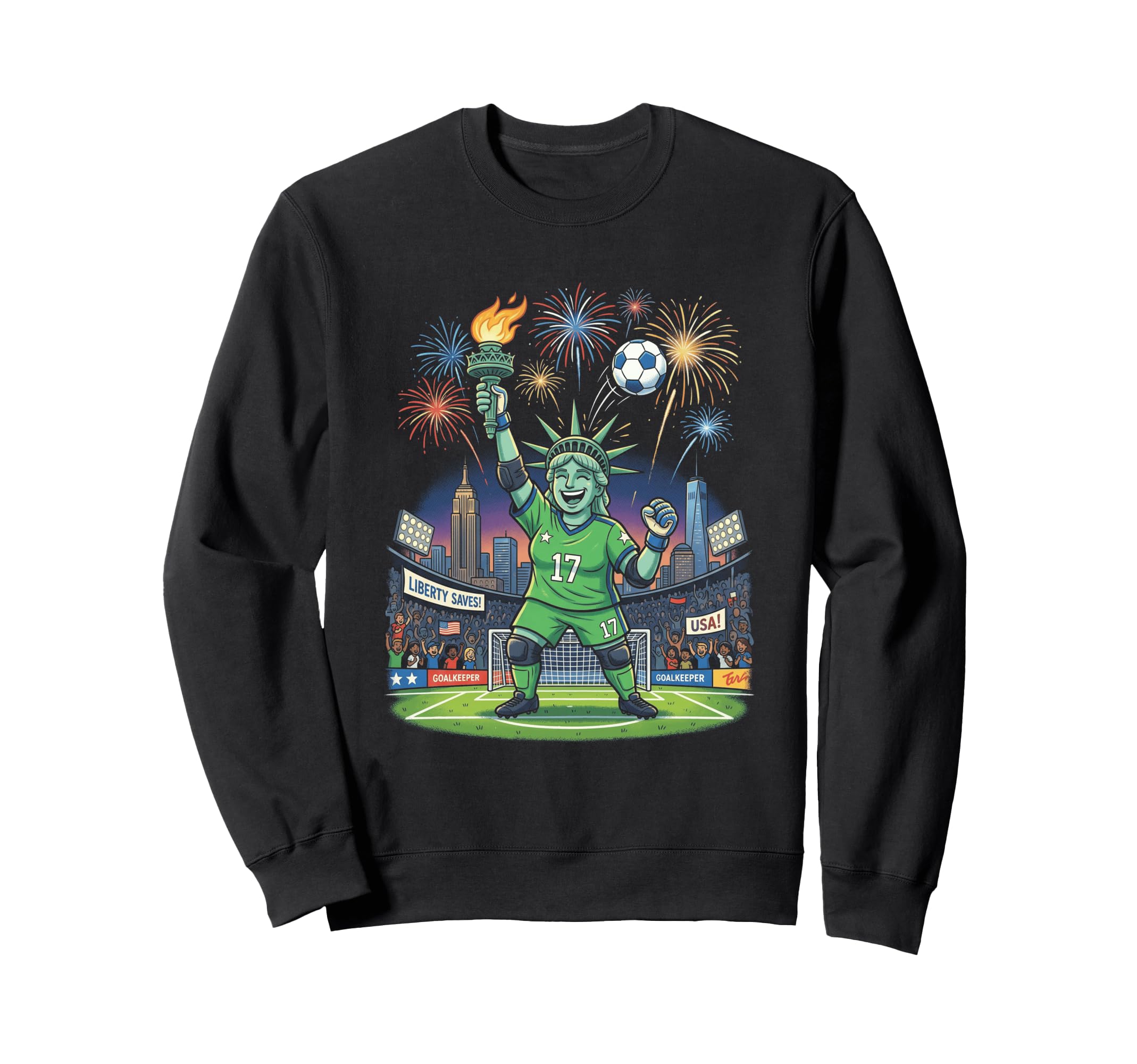 Liberty Saves Statue Liberty Sweatshirt - Aesthetic Graphic Men Women - T-Shirt, Sweatshirt, Hoodie