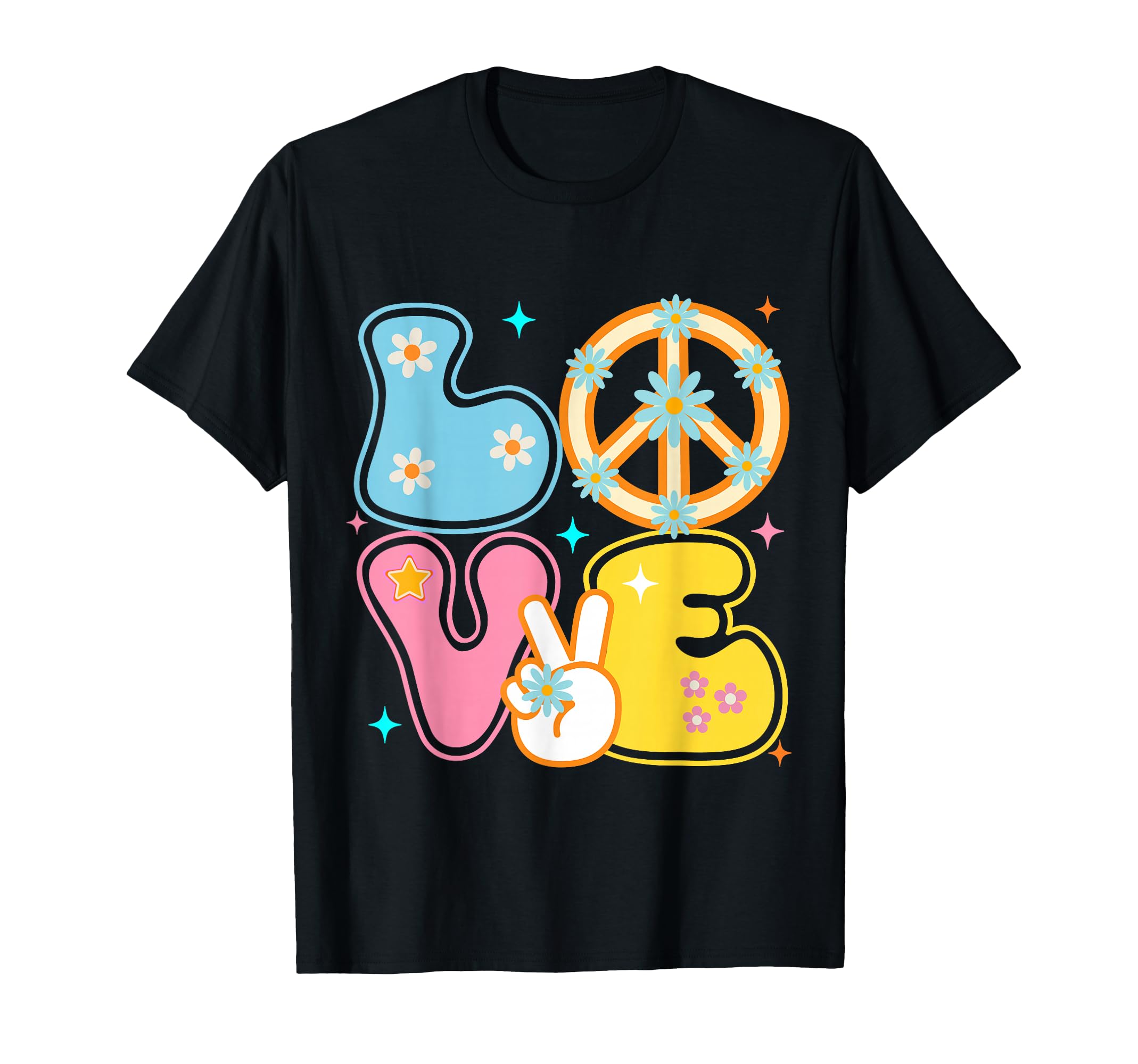 Peace Sign Love 60S 70S Tie Dye Hippie T-Shirt - Novelty Apparel Unisex - T-Shirt, Sweatshirt, Hoodie