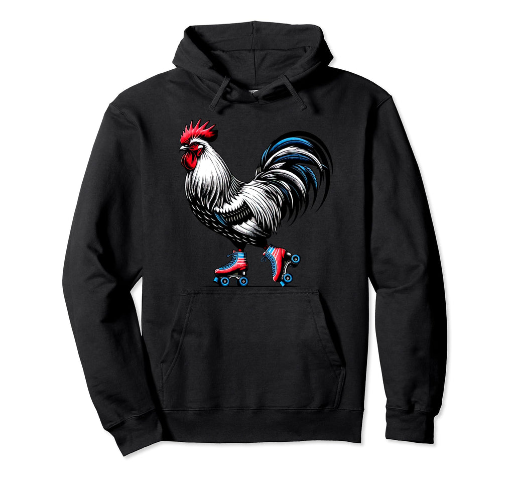 Roller Skating Rooster Derby Hoodie - Casual Everyday Wear for Adults - T-Shirt, Sweatshirt, Hoodie