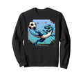 T Rex Dinosaur Kicking Soccer Ball Sweatshirt - Unique Graphic Unisex - T-Shirt, Sweatshirt, Hoodie