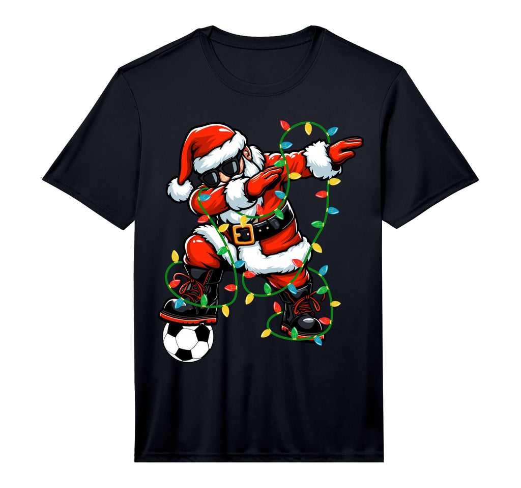 Dabbing Santa Soccer Lights Soccer T-Shirt - Minimalist Print Unisex - T-Shirt, Sweatshirt, Hoodie