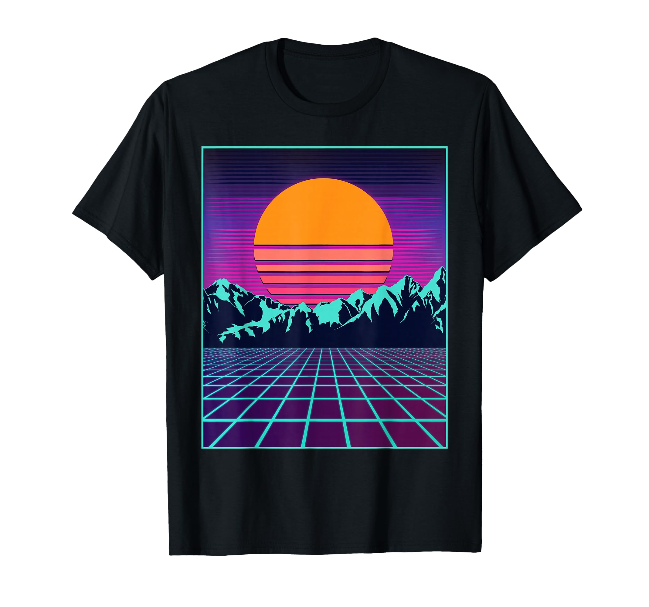 80S Aesthetic Vaporwave Outrun Sun T-Shirt - Streetwear Style for Adults - T-Shirt, Sweatshirt, Hoodie