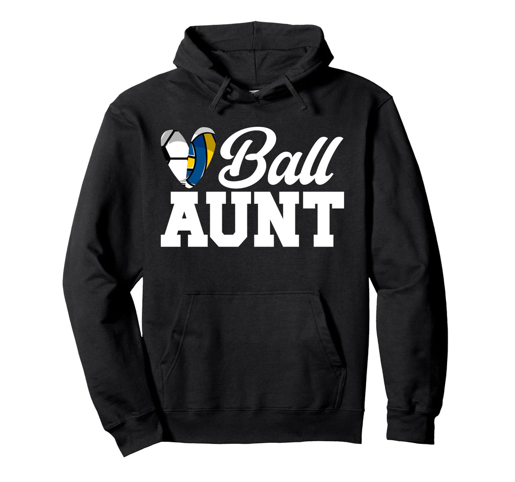 Ball Aunt Heart Volleyball Soccer Aunt Hoodie - Aesthetic Graphic Unisex - T-Shirt, Sweatshirt, Hoodie