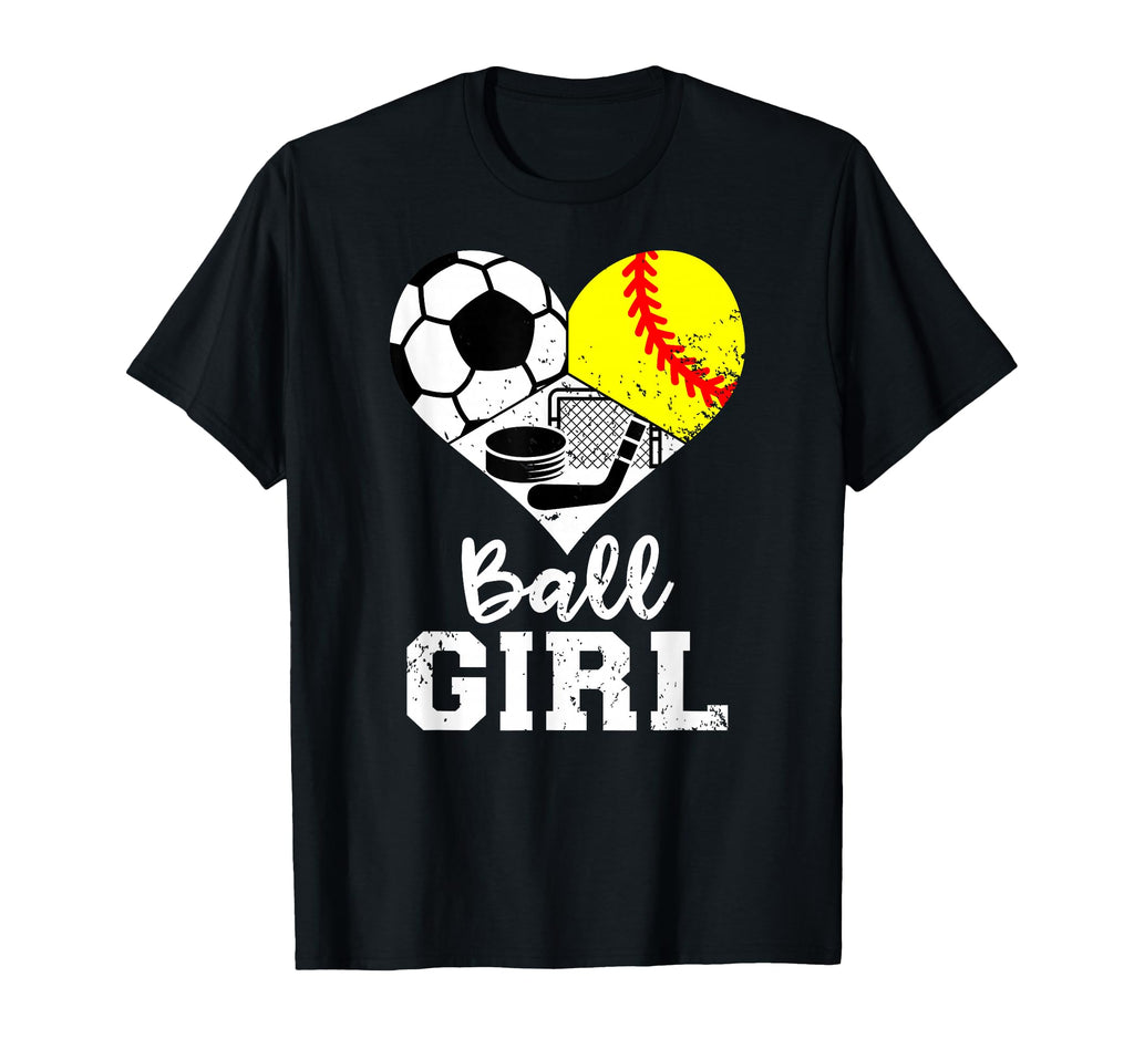 Ball Heart Soccer Softball Hockey T-Shirt - Aesthetic Graphic Men Women - T-Shirt, Sweatshirt, Hoodie