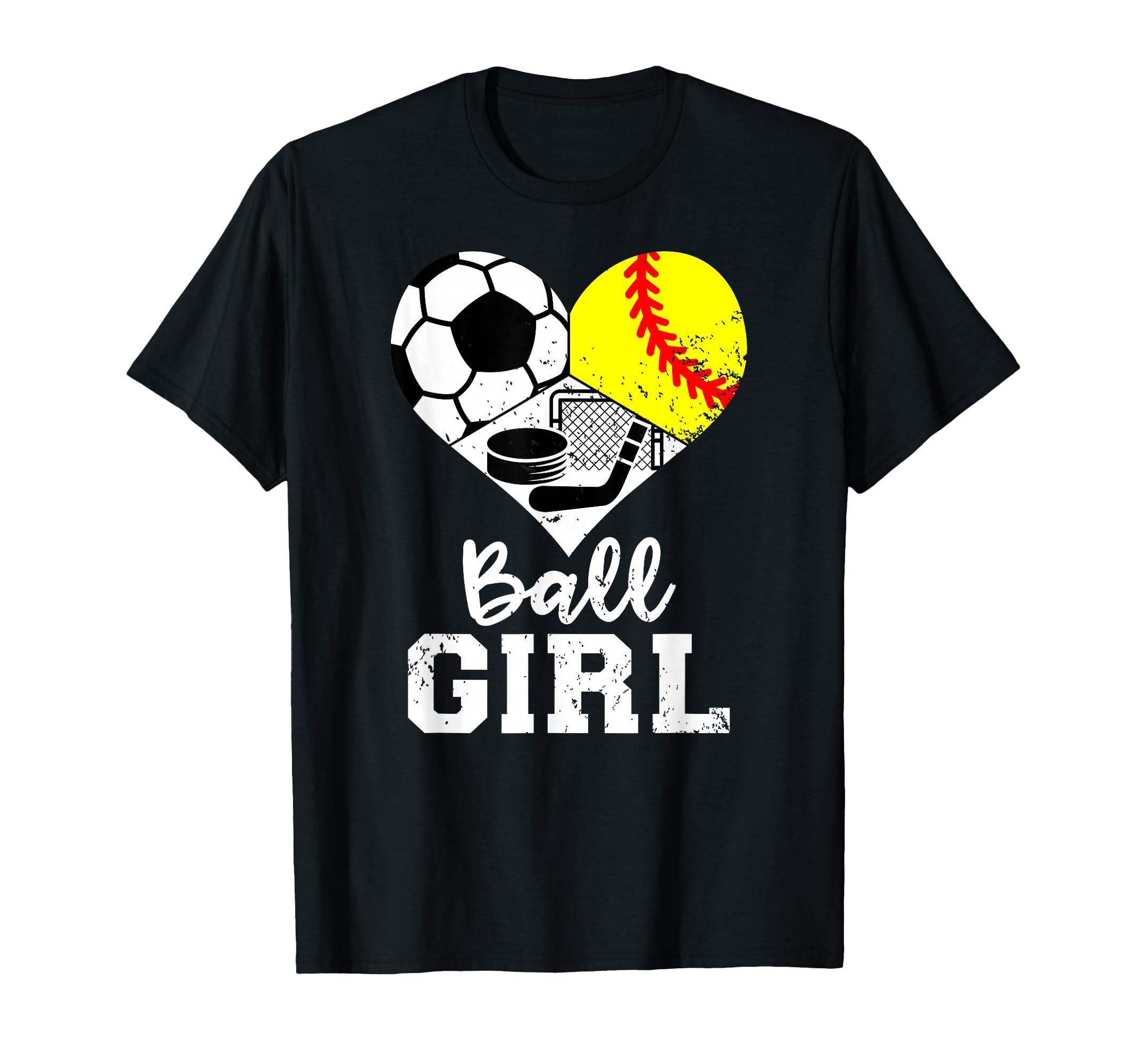 Ball Heart Soccer Softball Hockey T-Shirt - Aesthetic Graphic Men Women - T-Shirt, Sweatshirt, Hoodie