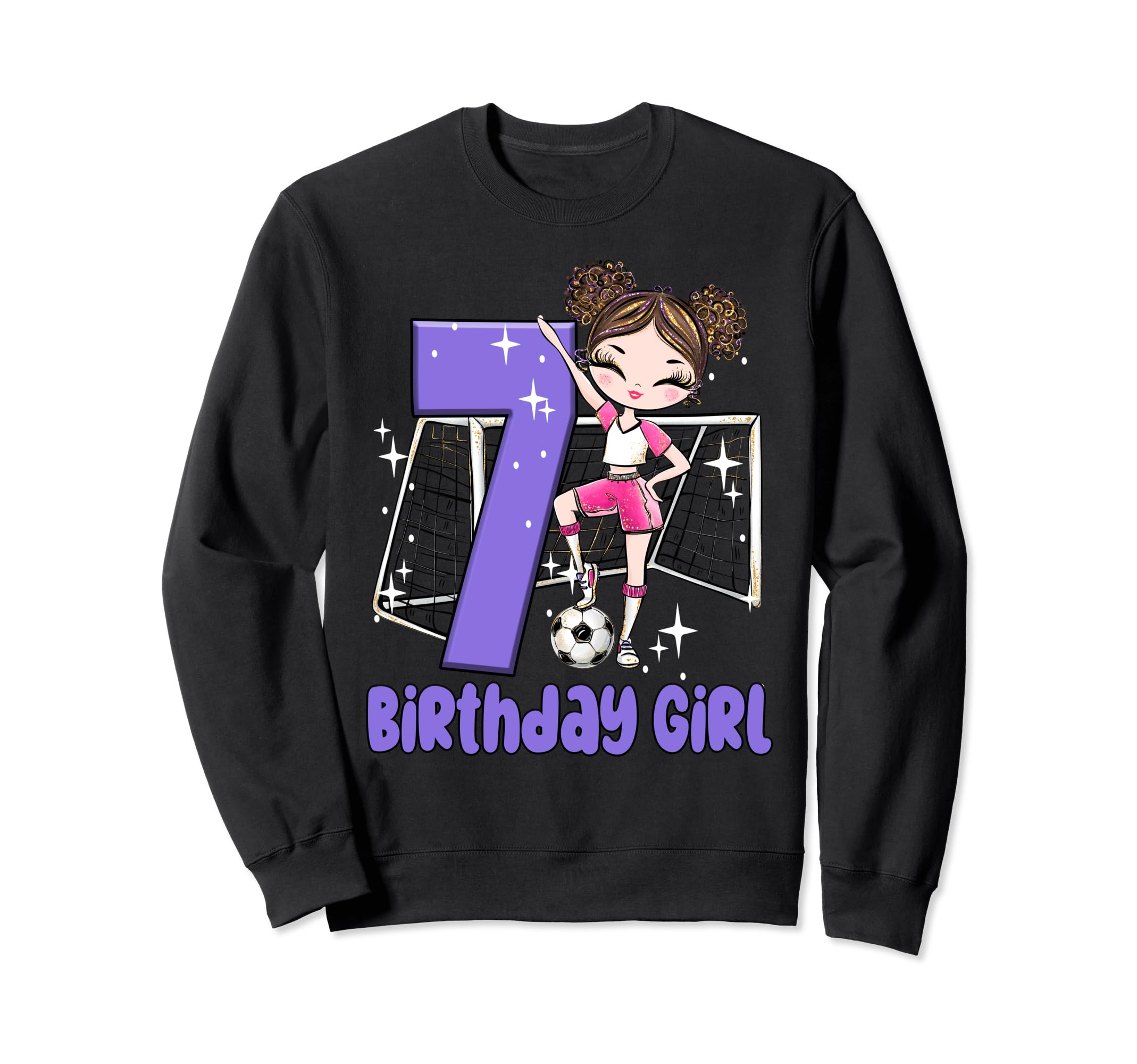 7Th Birthday Soccer Ball Net Party Sweatshirt - Aesthetic Graphic Unisex - T-Shirt, Sweatshirt, Hoodie
