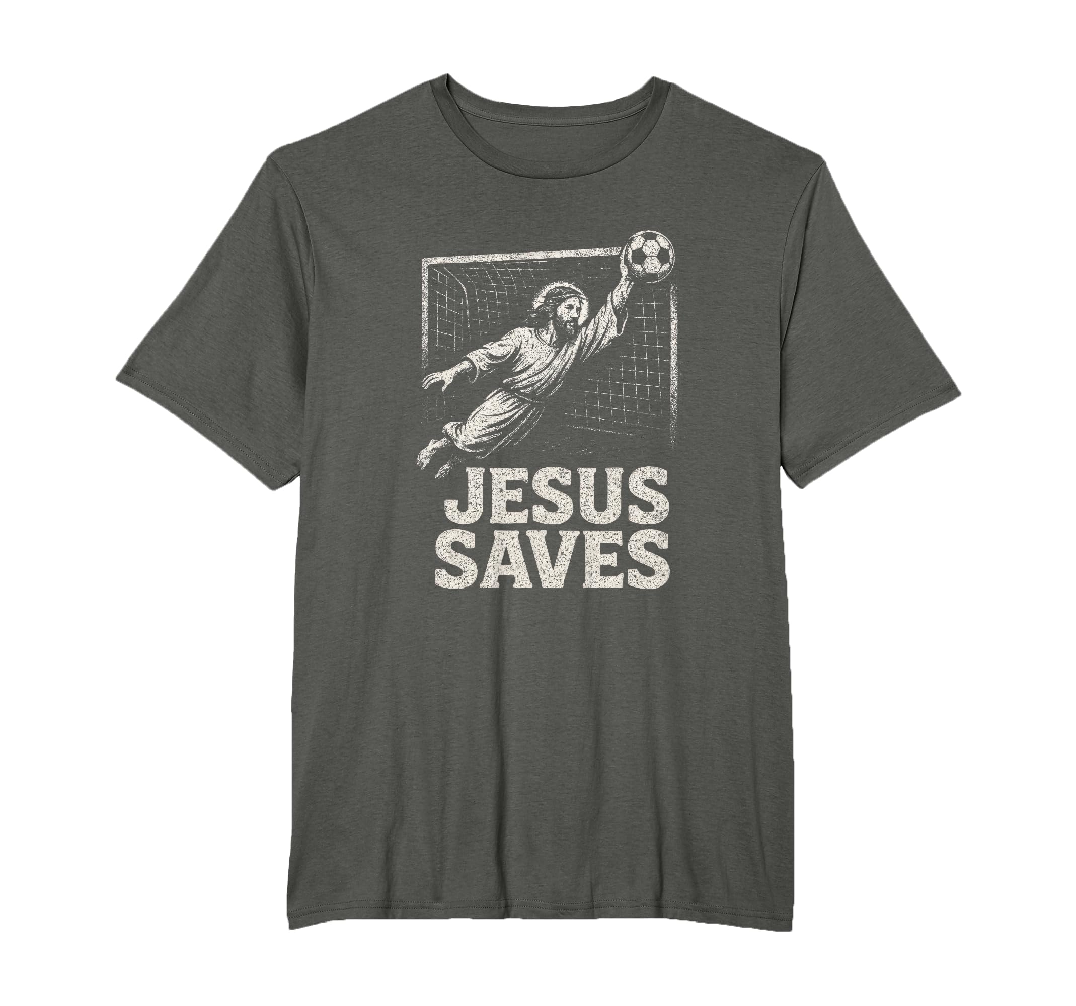 Jesus Saves Soccer Goalie Christian T-Shirt - Casual Everyday Wear Unisex - T-Shirt, Sweatshirt, Hoodie