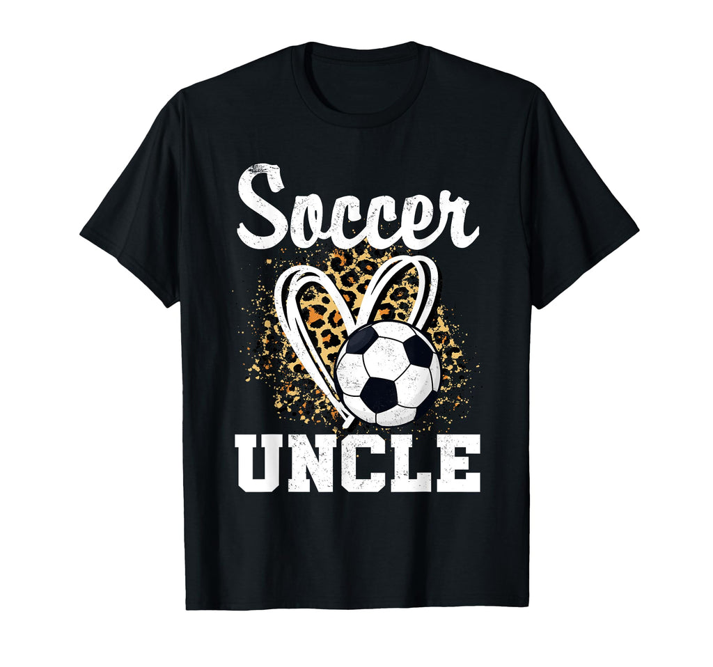 Soccer Uncle Leopard Heart Soccer Fan Hoodie - Trendy Graphic Unisex - T-Shirt, Sweatshirt, Hoodie