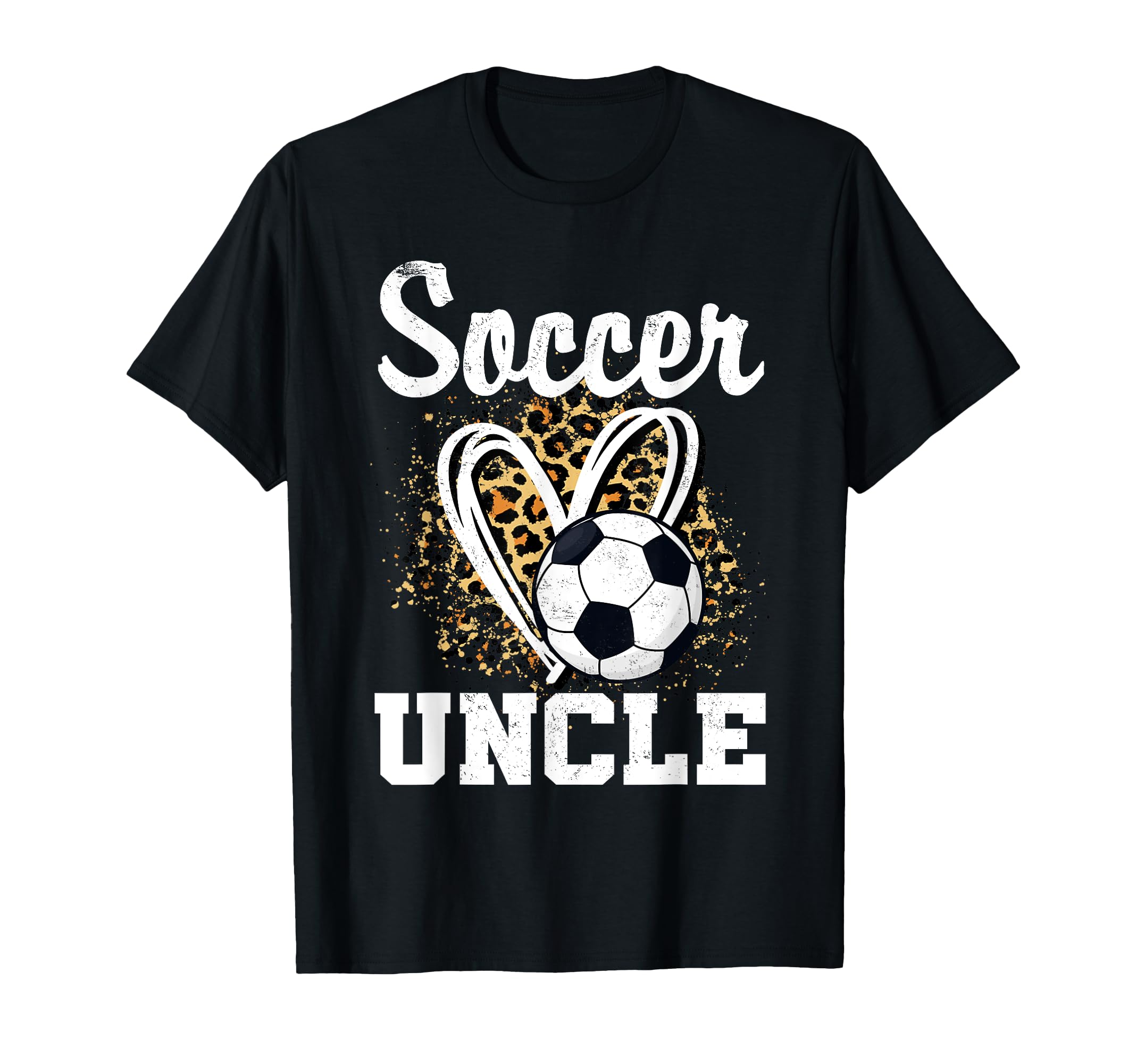 Soccer Uncle Leopard Heart Soccer Fan Hoodie - Trendy Graphic Unisex - T-Shirt, Sweatshirt, Hoodie