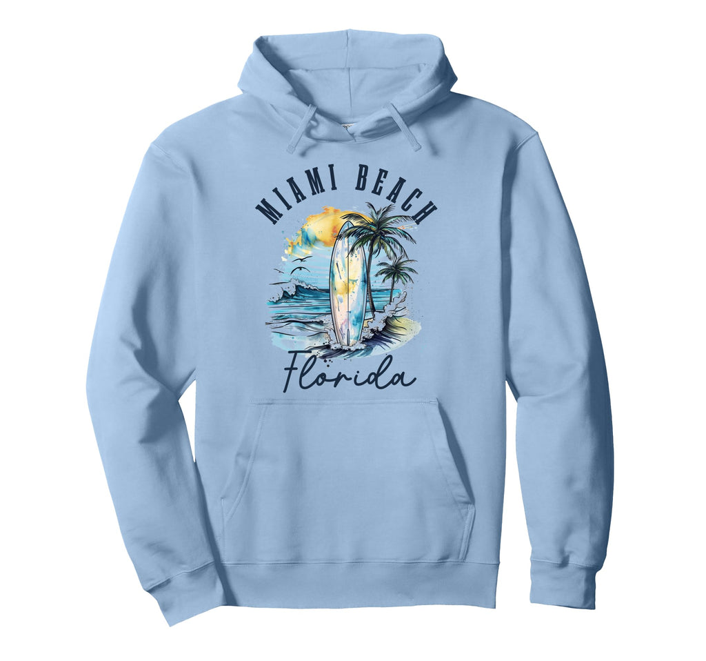 Miami Beach Florida Surf Surf Beach Hoodie - Minimalist Print for Adults - T-Shirt, Sweatshirt, Hoodie