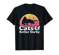 Cats And Roller Derby Mens Or Womens Cat T-Shirt - Unique Graphic Men Women - T-Shirt, Sweatshirt, Hoodie