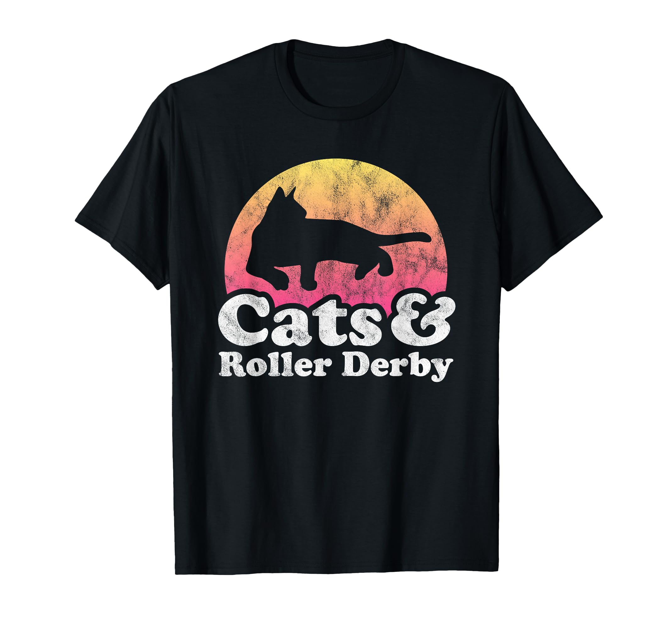 Cats And Roller Derby Mens Or Womens Cat T-Shirt - Unique Graphic Men Women - T-Shirt, Sweatshirt, Hoodie