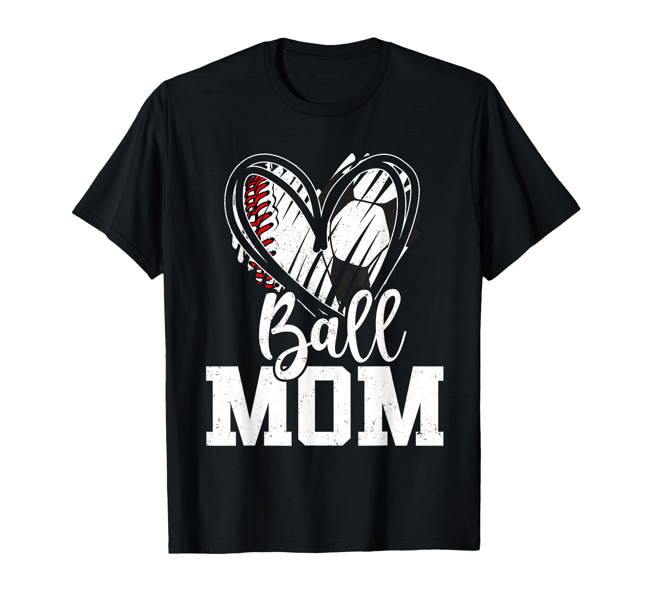 Ball Mom Baseball Soccer Mom Mothers T-Shirt - Unique Graphic for Adults - T-Shirt, Sweatshirt, Hoodie