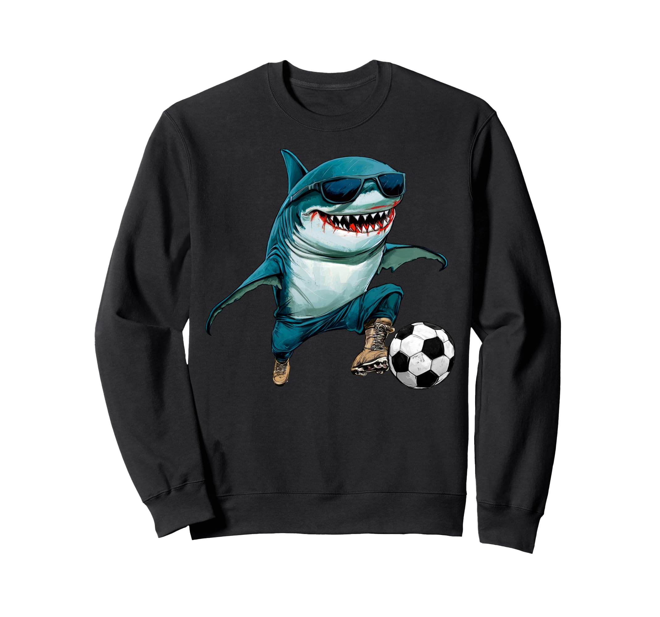 Football Shark Sweatshirt - Streetwear Style Men Women - T-Shirt, Sweatshirt, Hoodie