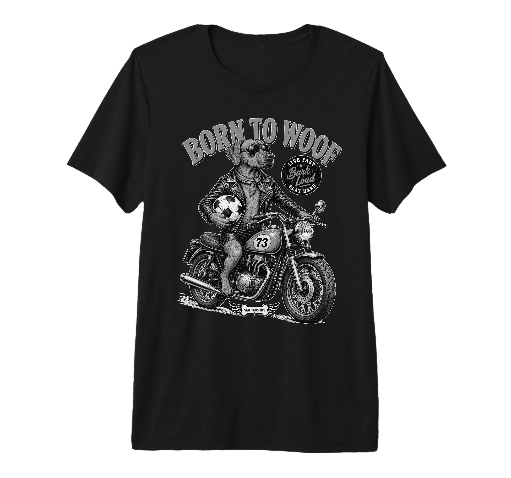 Ridgeback Motorbike Love Footbal T-Shirt - Custom Art Print for Adults - T-Shirt, Sweatshirt, Hoodie