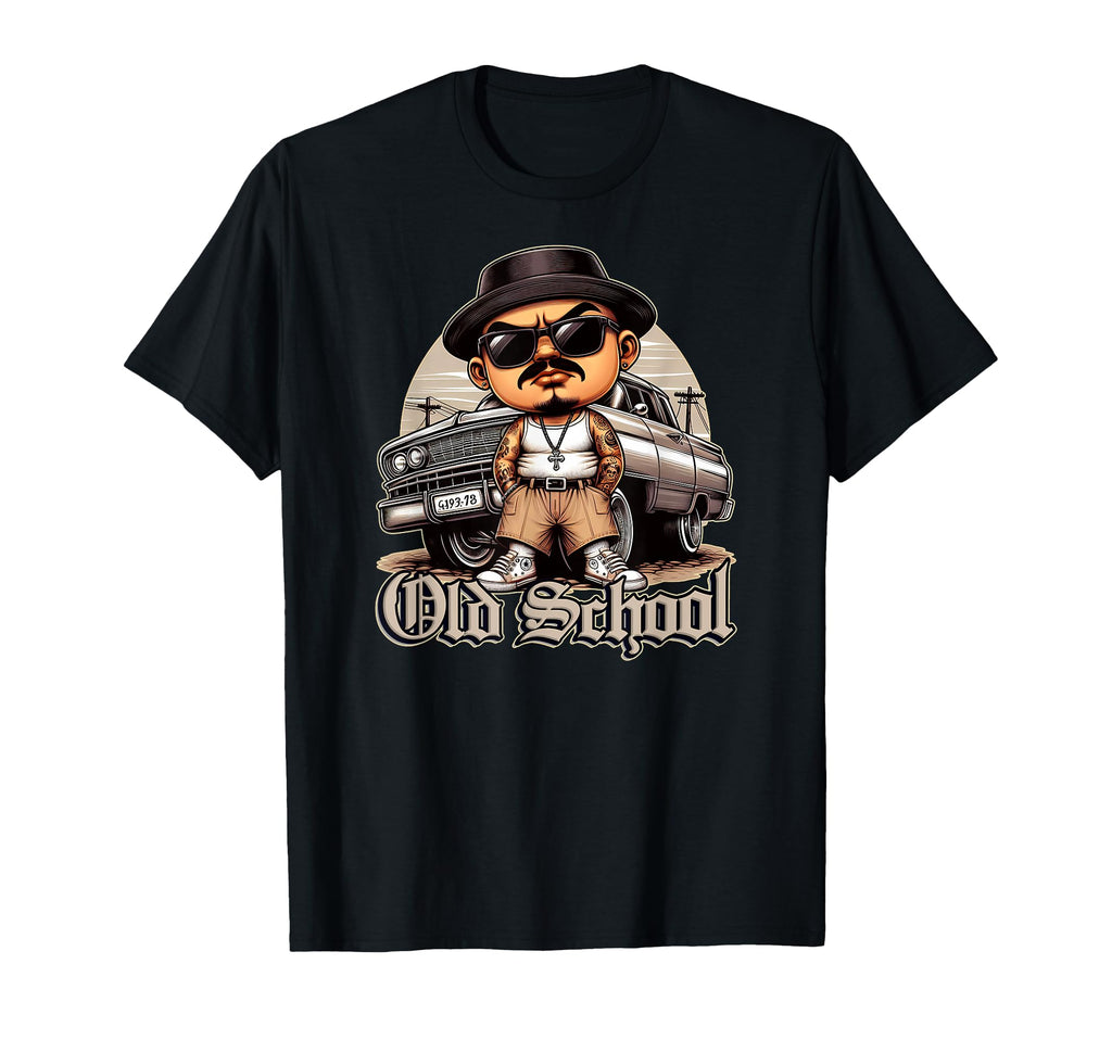 Old School Hip Hop Lowrider Chicano T-Shirt - Custom Art Print for Adults - T-Shirt, Sweatshirt, Hoodie