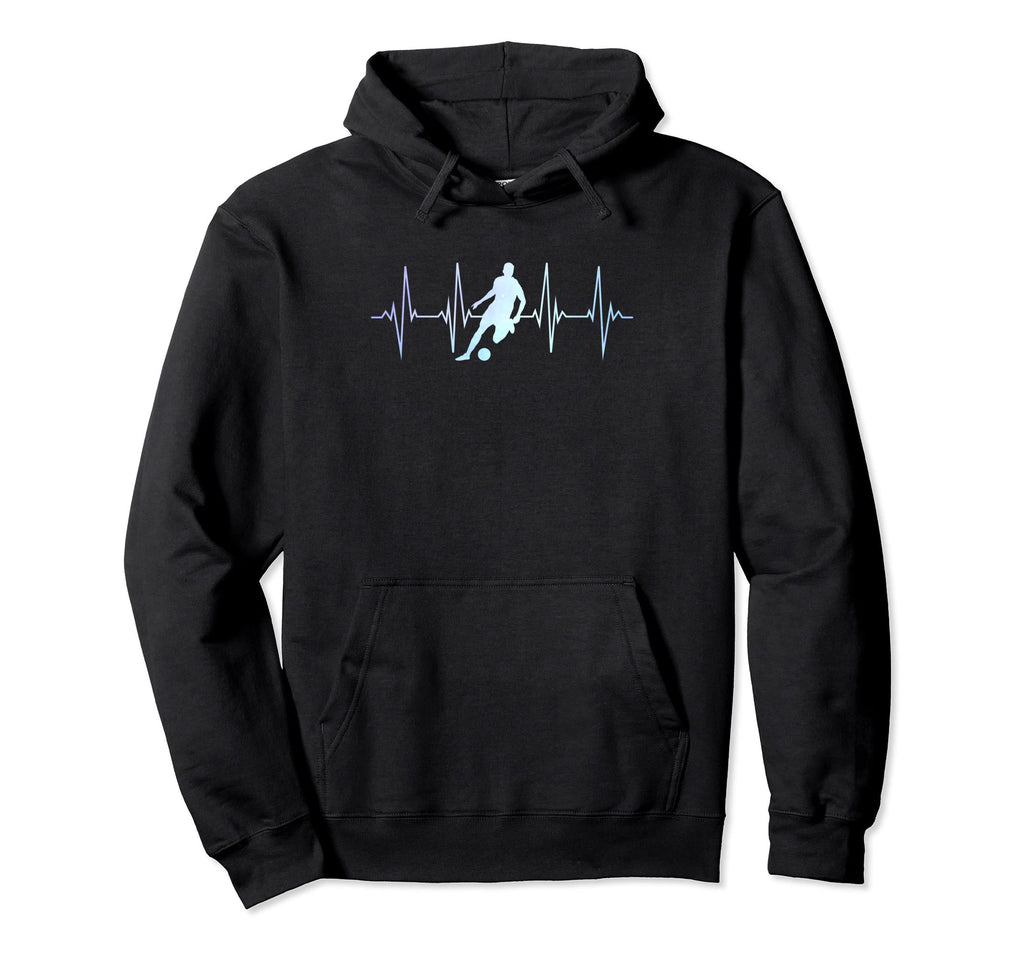 Soccer Heartbeat Sports Soccer Player Hoodie - Unique Graphic Men Women - T-Shirt, Sweatshirt, Hoodie