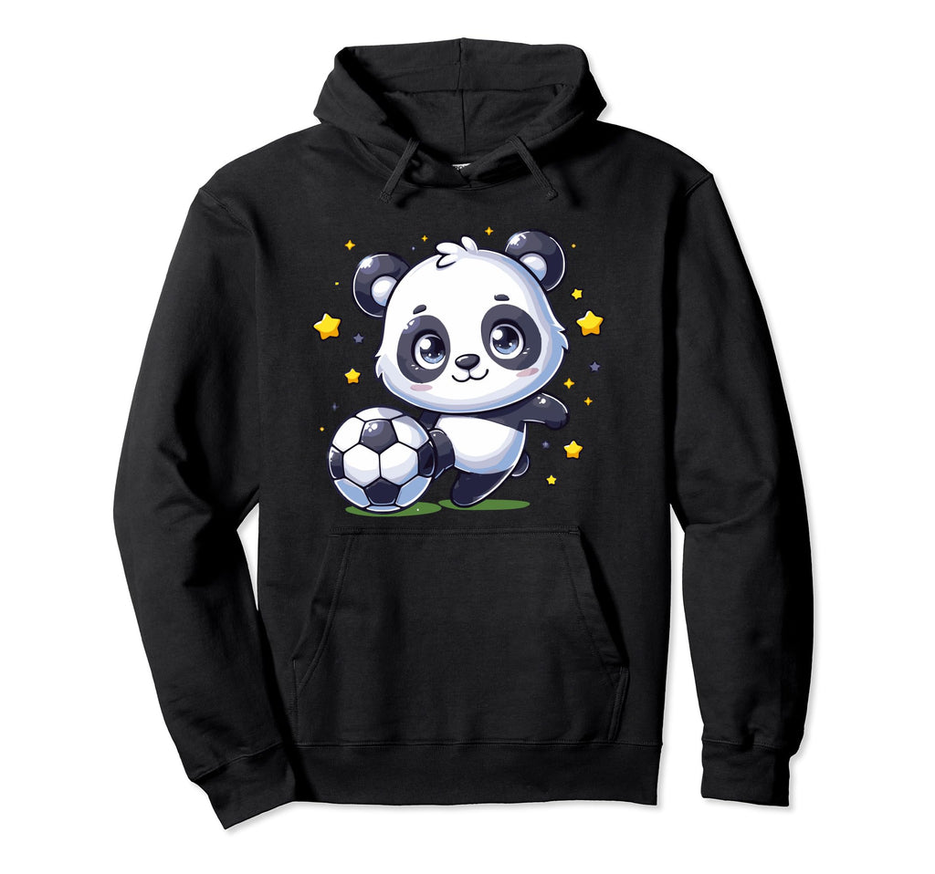 Panda Soccer Player Kicking Soccer Ball Hoodie - Streetwear Style Unisex - T-Shirt, Sweatshirt, Hoodie