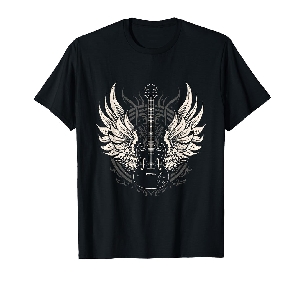 Guitar Wings 80S Rock Roll Music T-Shirt - Custom Art Print Unisex - T-Shirt, Sweatshirt, Hoodie