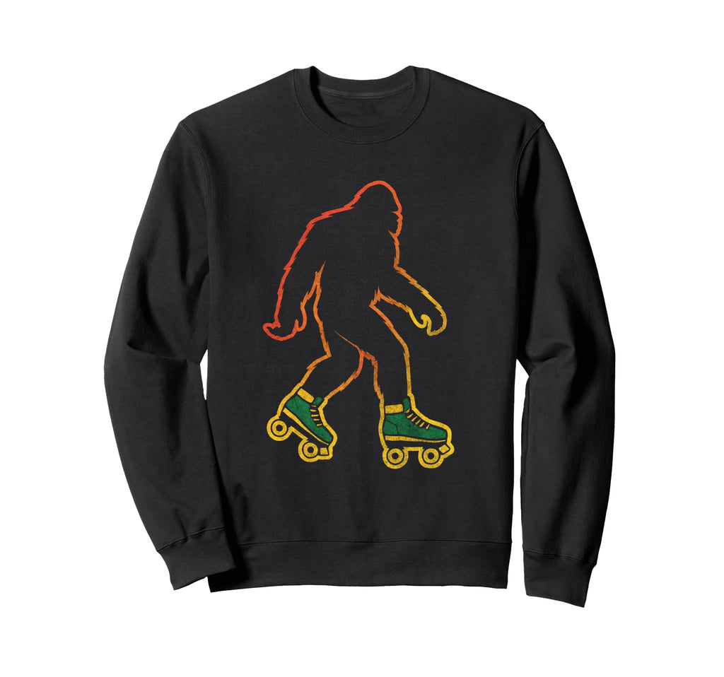 Skating Bigfoot Roller Skates Sweatshirt - Custom Art Print for Adults - T-Shirt, Sweatshirt, Hoodie
