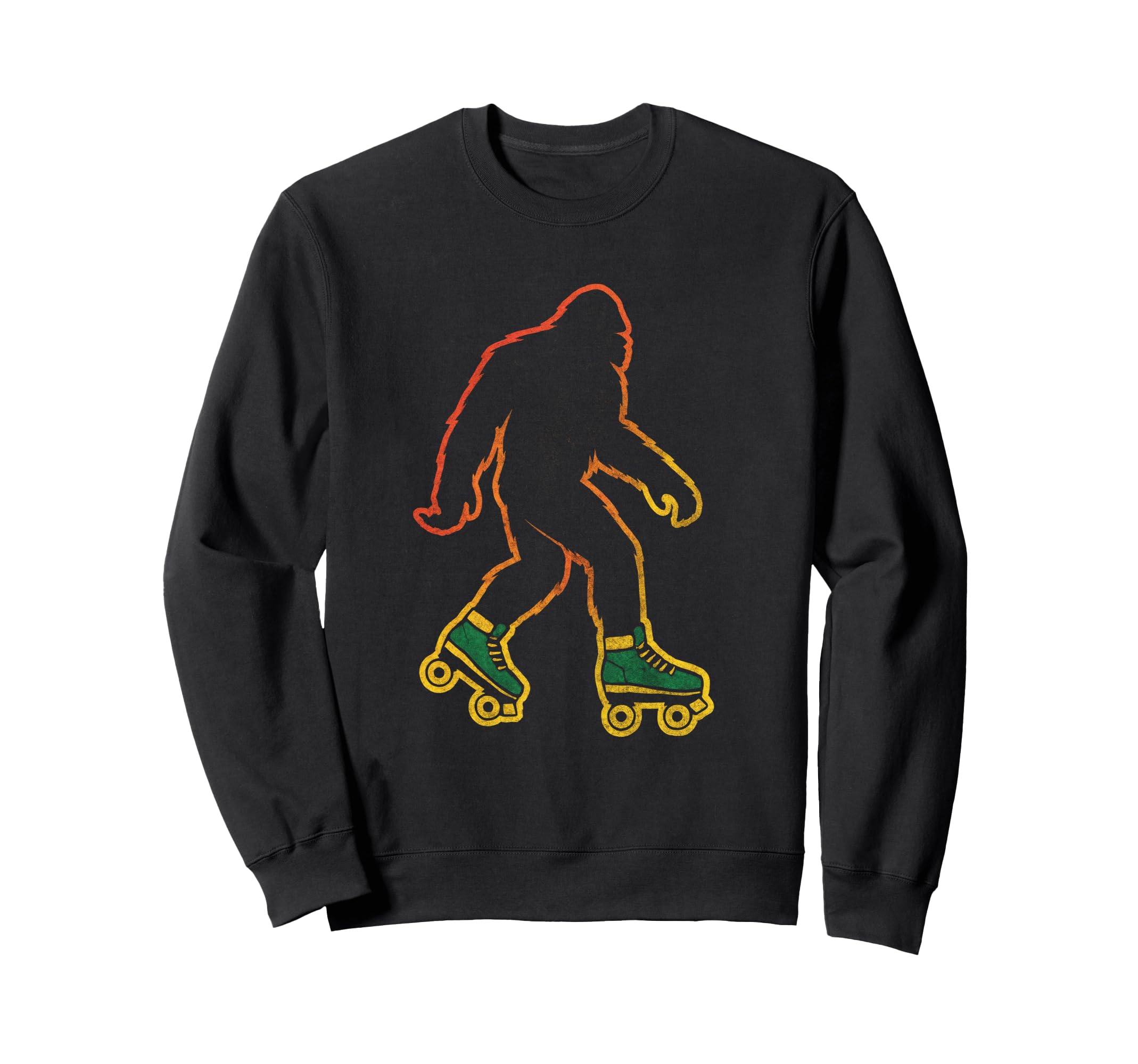 Skating Bigfoot Roller Skates Sweatshirt - Custom Art Print for Adults - T-Shirt, Sweatshirt, Hoodie