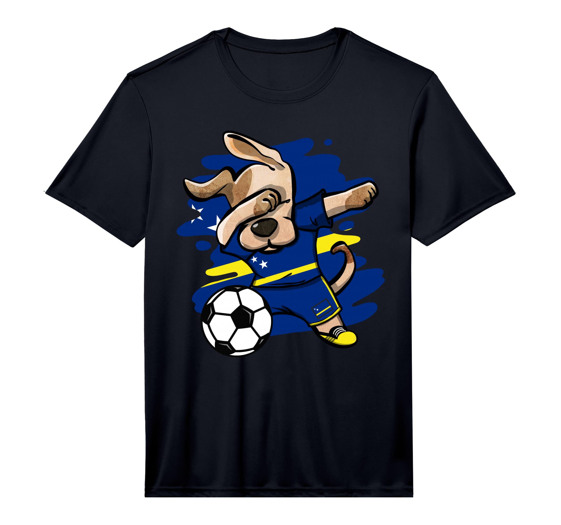 Dabbing Dog Curacao Soccer Fans T-Shirt - Fun Novelty Design Men Women - T-Shirt, Sweatshirt, Hoodie