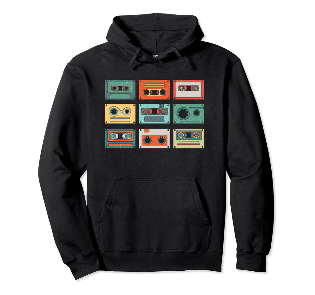 Colorful Cassette Tapes Cassette Hoodie - Custom Art Print Men Women - T-Shirt, Sweatshirt, Hoodie
