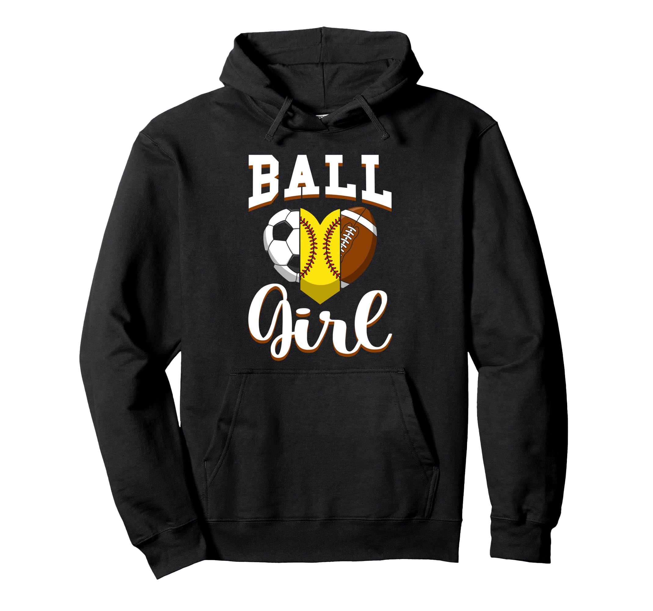 Ball Sports Heart Soccer Softball Hoodie - Streetwear Style Men Women - T-Shirt, Sweatshirt, Hoodie