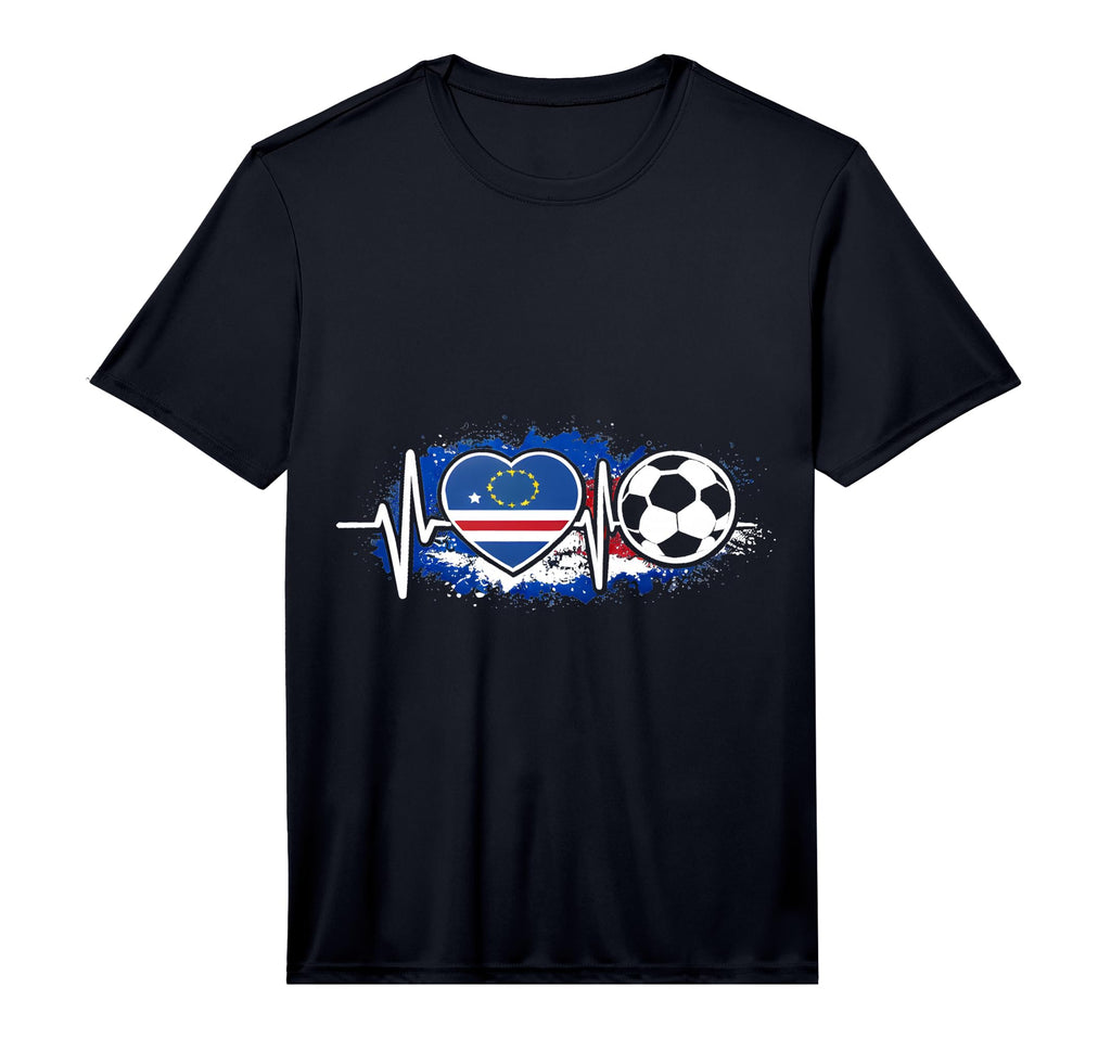 Mens Heartbeat Cape Verde Flag T-Shirt - Casual Everyday Wear Unisex - T-Shirt, Sweatshirt, Hoodie