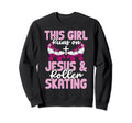 Runs Jesus And Roller Skating Sweatshirt - Minimalist Print for Adults - T-Shirt, Sweatshirt, Hoodie