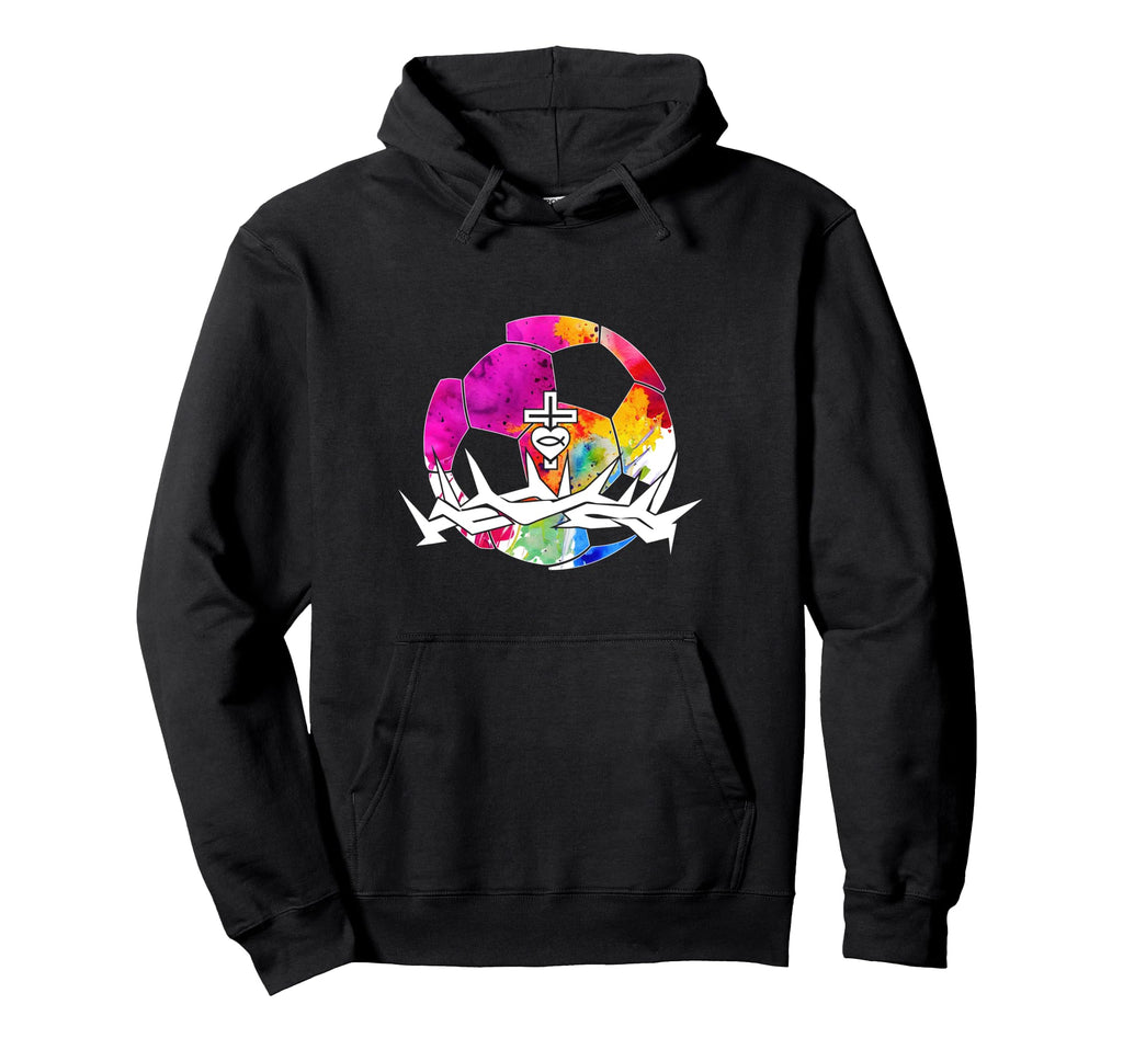Religious Jesus Soccer Christian God Hoodie - Novelty Apparel for Adults - T-Shirt, Sweatshirt, Hoodie