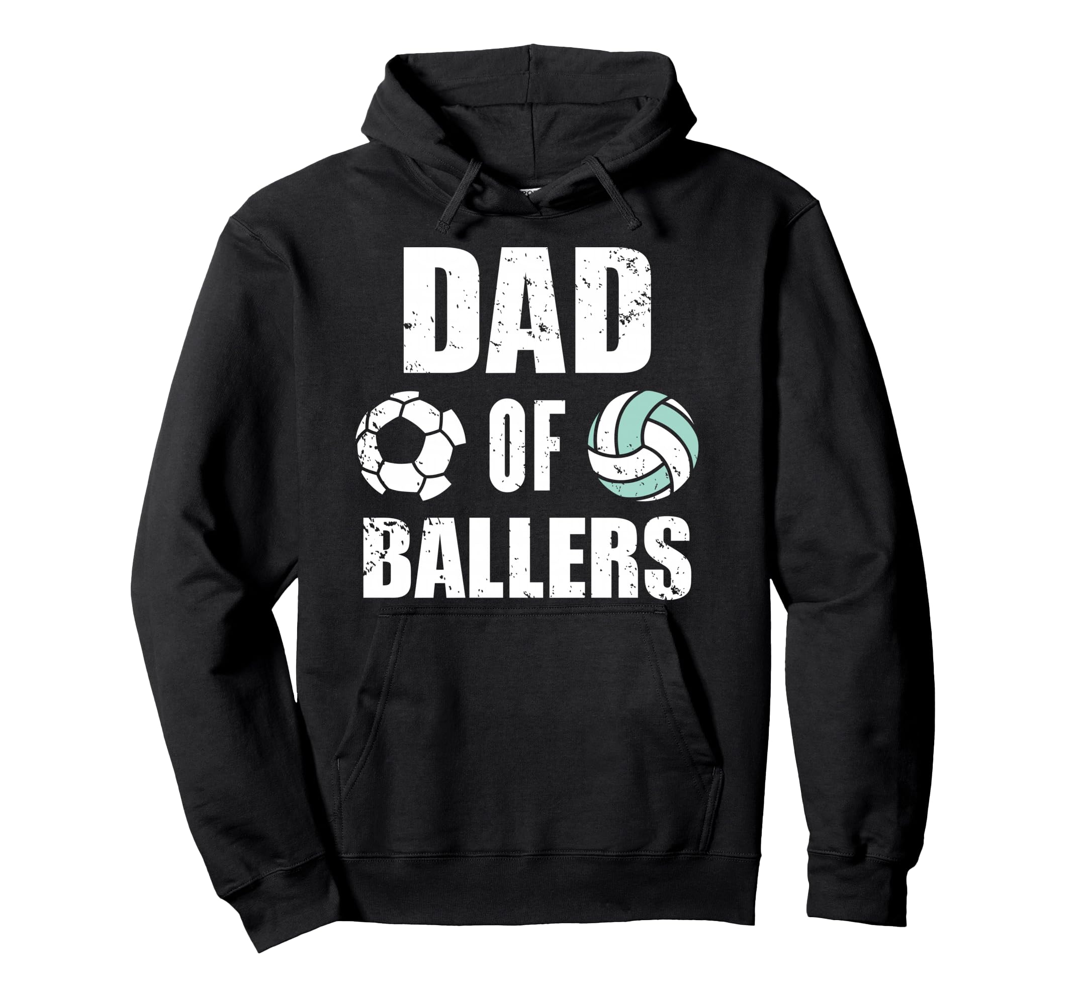 Dad Ballers Funny Soccer Volleyball Hoodie - Fun Novelty Design for Adults - T-Shirt, Sweatshirt, Hoodie