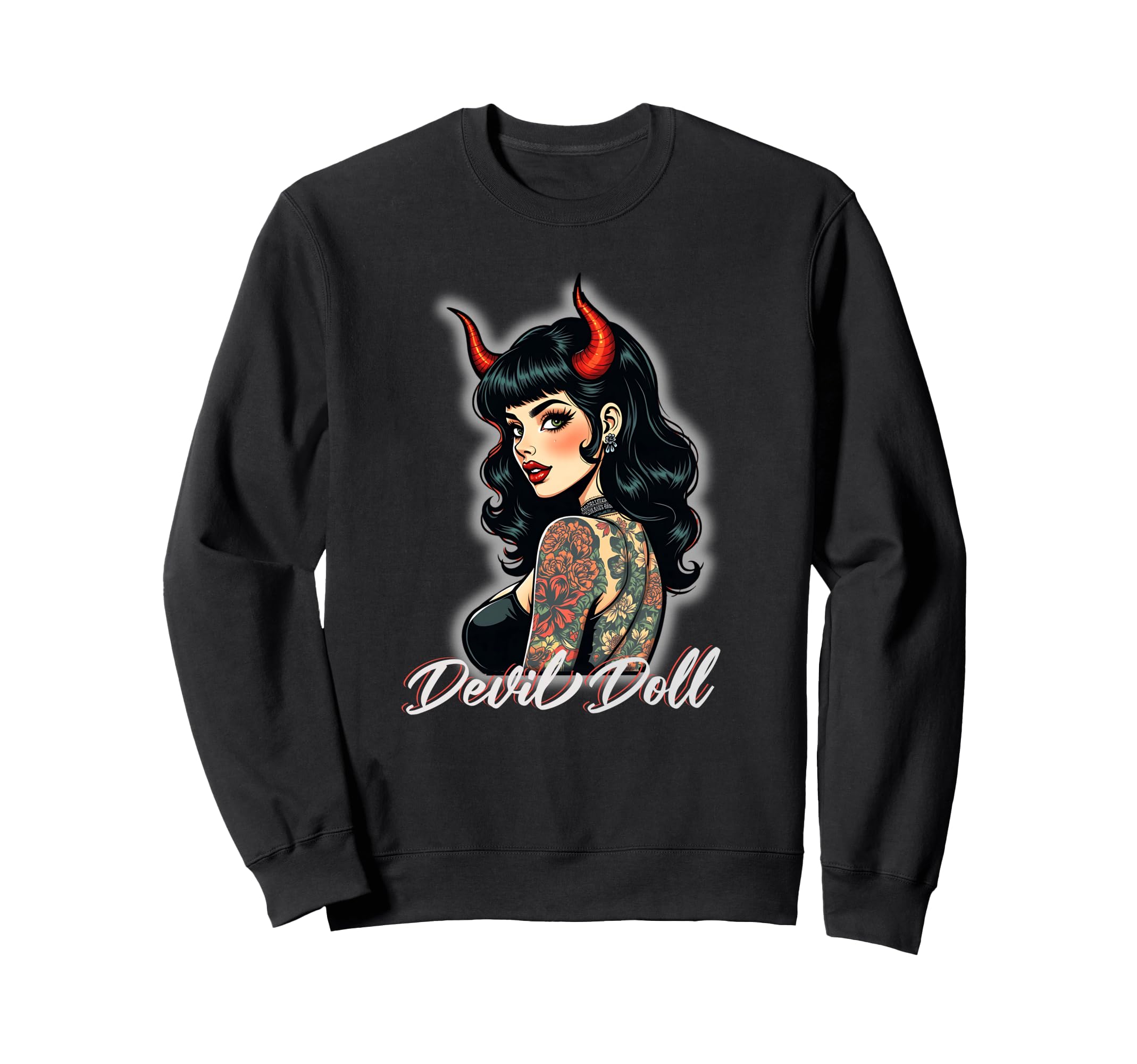 Rockabilly Devil Pin Up 1950S Sweatshirt - Fun Novelty Design Men Women - T-Shirt, Sweatshirt, Hoodie
