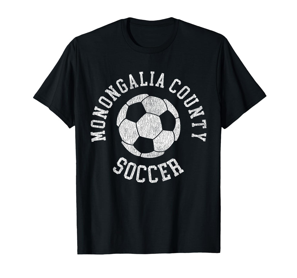 Monongalia County Soccer Distressed 90S T-Shirt - Unique Graphic for Adults - T-Shirt, Sweatshirt, Hoodie