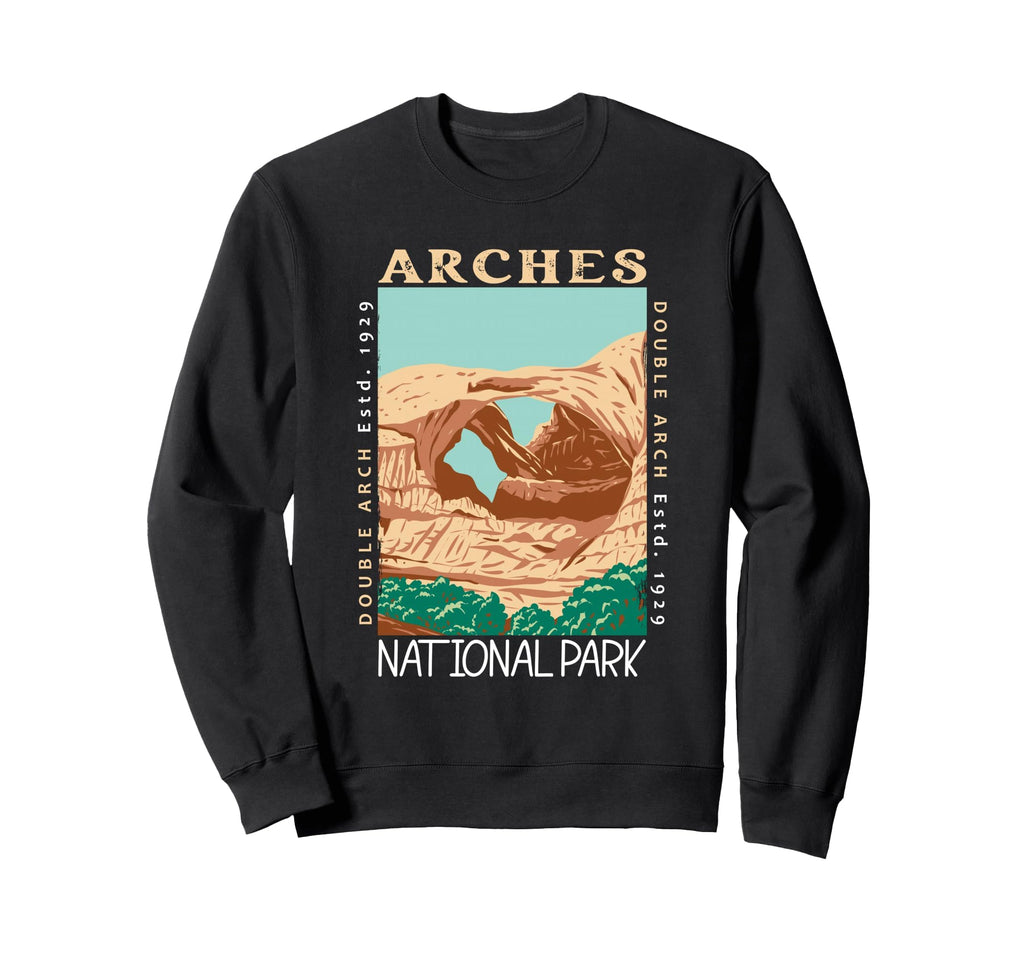Arches National Park Double Arch Utah Sweatshirt - Minimalist Print Unisex - T-Shirt, Sweatshirt, Hoodie