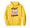 Soccer Is My Valentine Coquette Bow Hoodie - Unique Graphic Unisex - T-Shirt, Sweatshirt, Hoodie