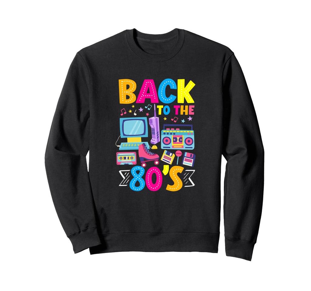 Back To 80S Boombox Roller Skate Sweatshirt - Unique Graphic Unisex - T-Shirt, Sweatshirt, Hoodie