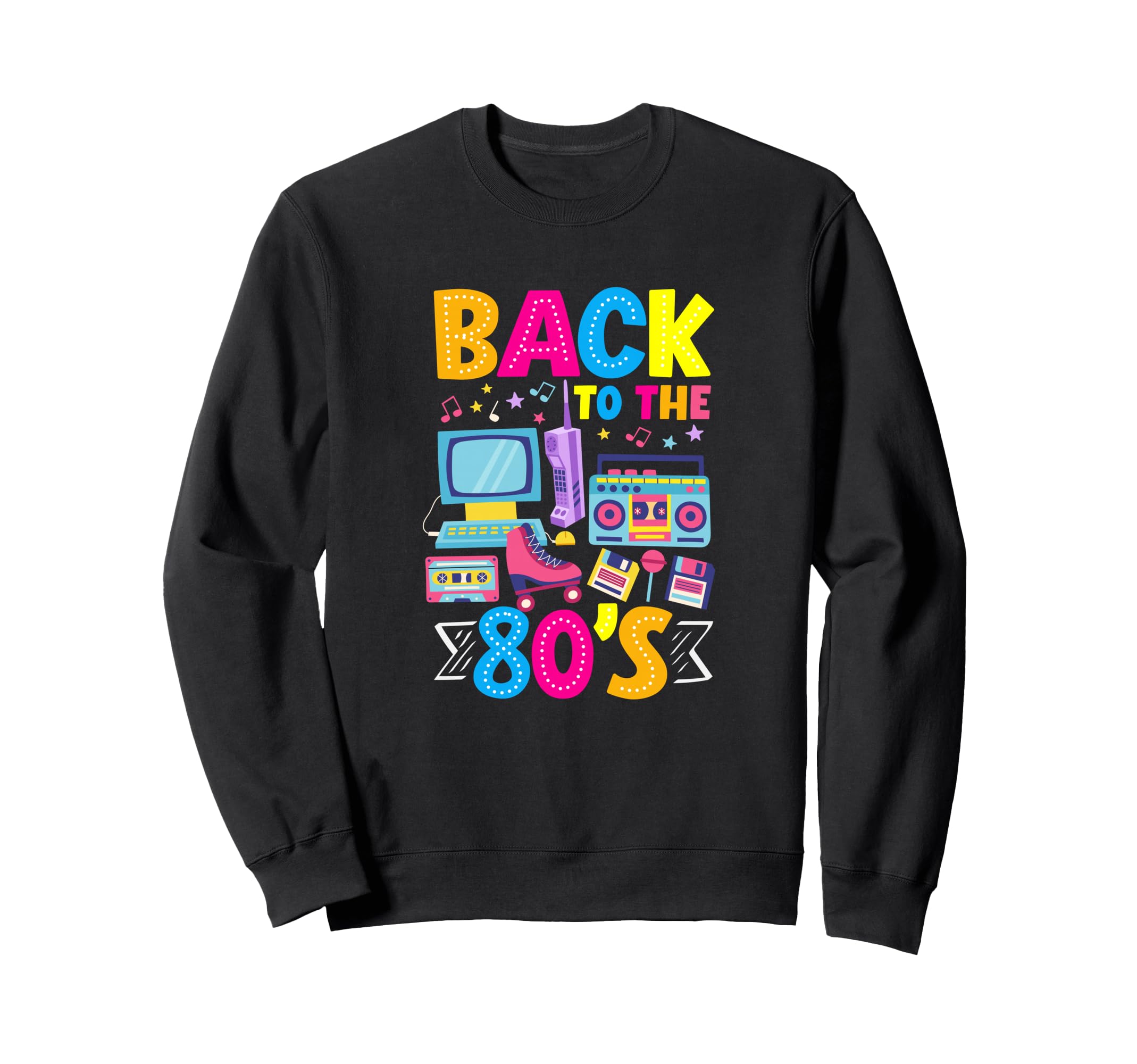 Back To 80S Boombox Roller Skate Sweatshirt - Unique Graphic Unisex - T-Shirt, Sweatshirt, Hoodie